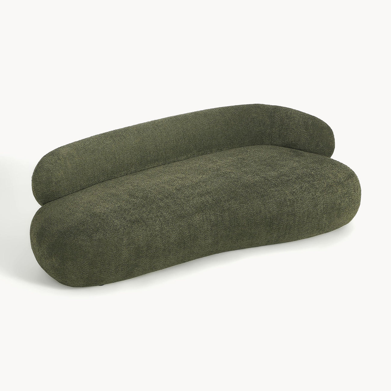 LuxeLounge Boucle 3 Seater Sofa Olive Green