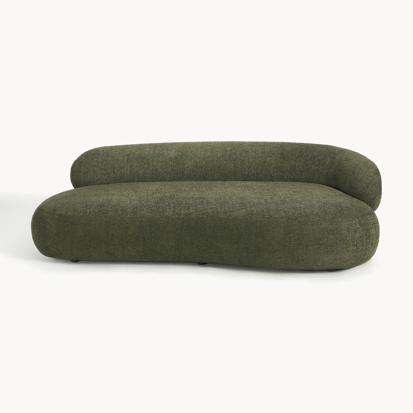 LuxeLounge Boucle 3 Seater Sofa Olive Green