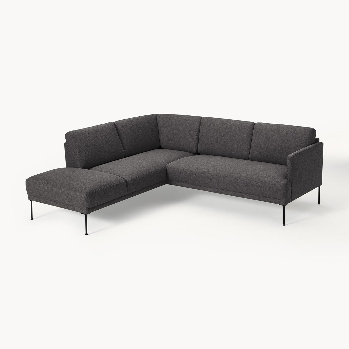 ModernElegance L Shaped 5 Seater Dark Grey