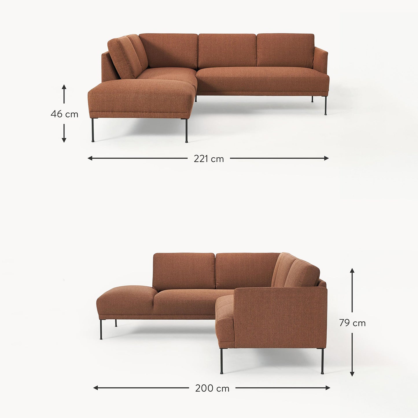 ModernElegance L Shaped 5 Seater Tan