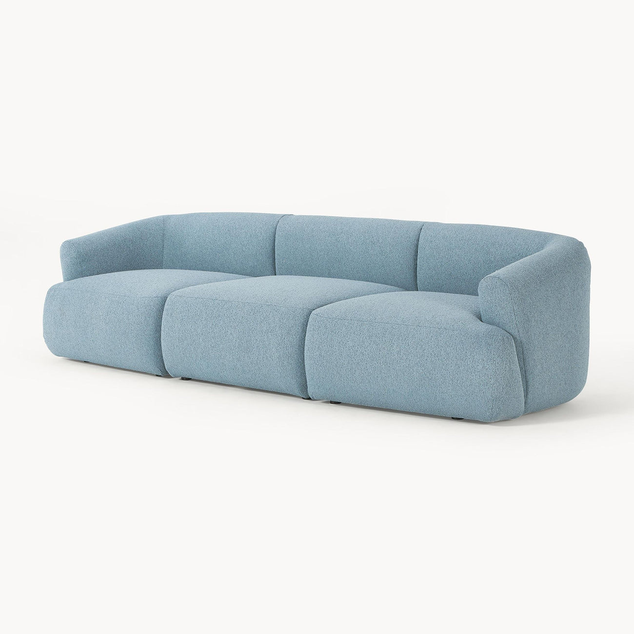 ZenLiving 3 Seater Sofa Boucle Blue