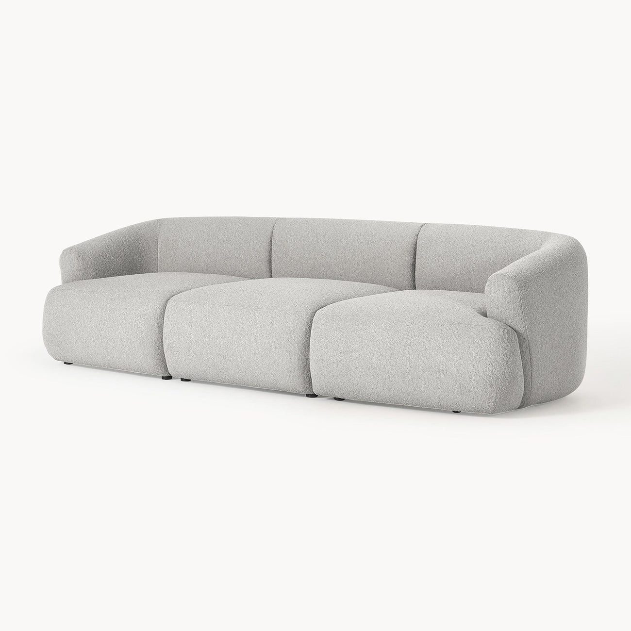 ZenLiving 3 Seater Sofa Boucle Grey