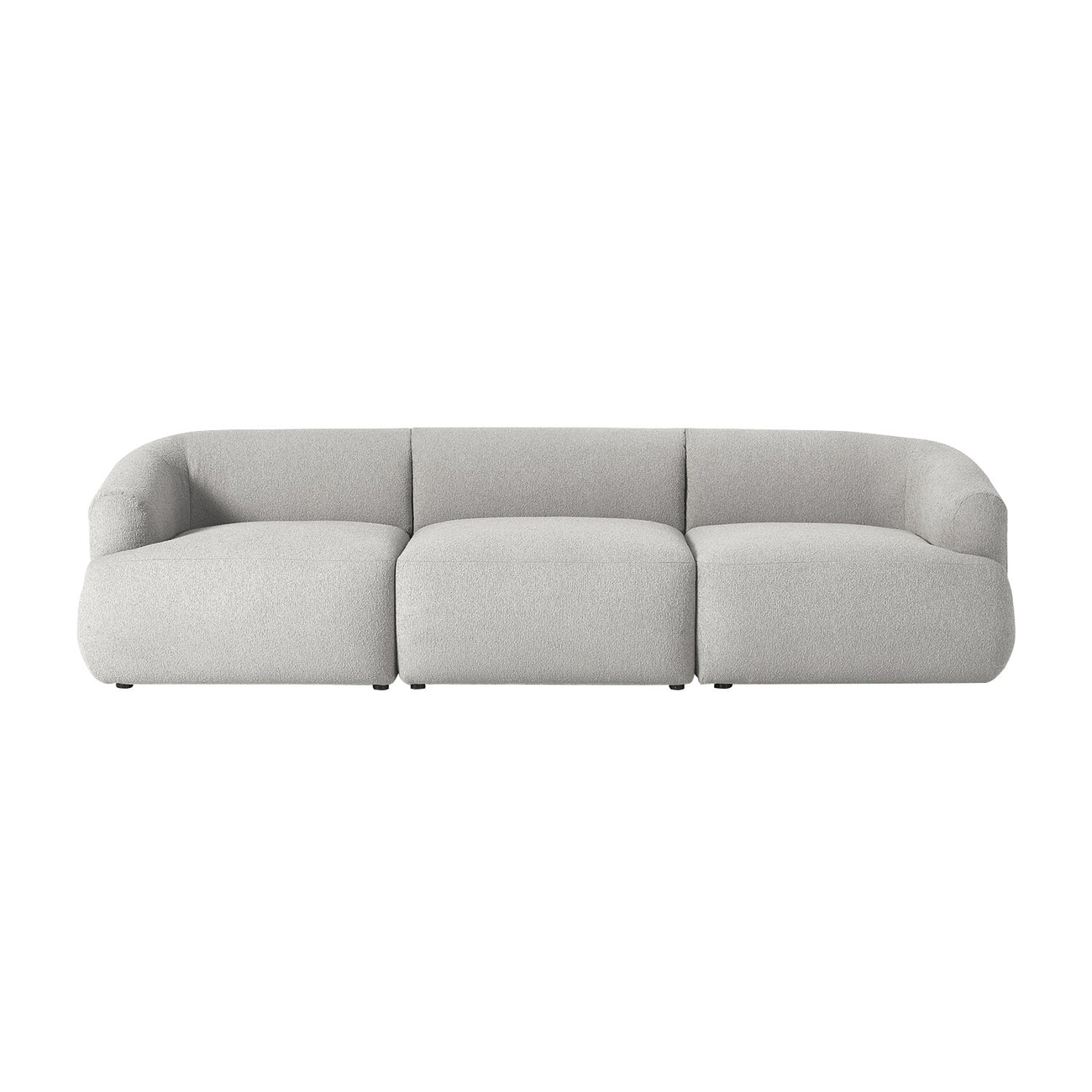 ZenLiving 3 Seater Sofa Boucle Grey