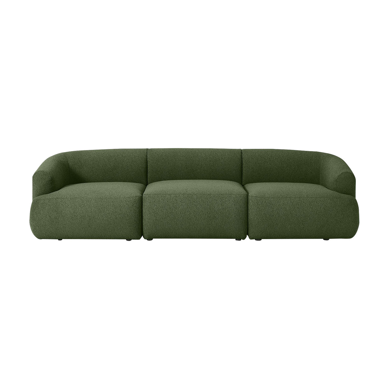 ZenLiving 3 Seater Sofa Boucle Green