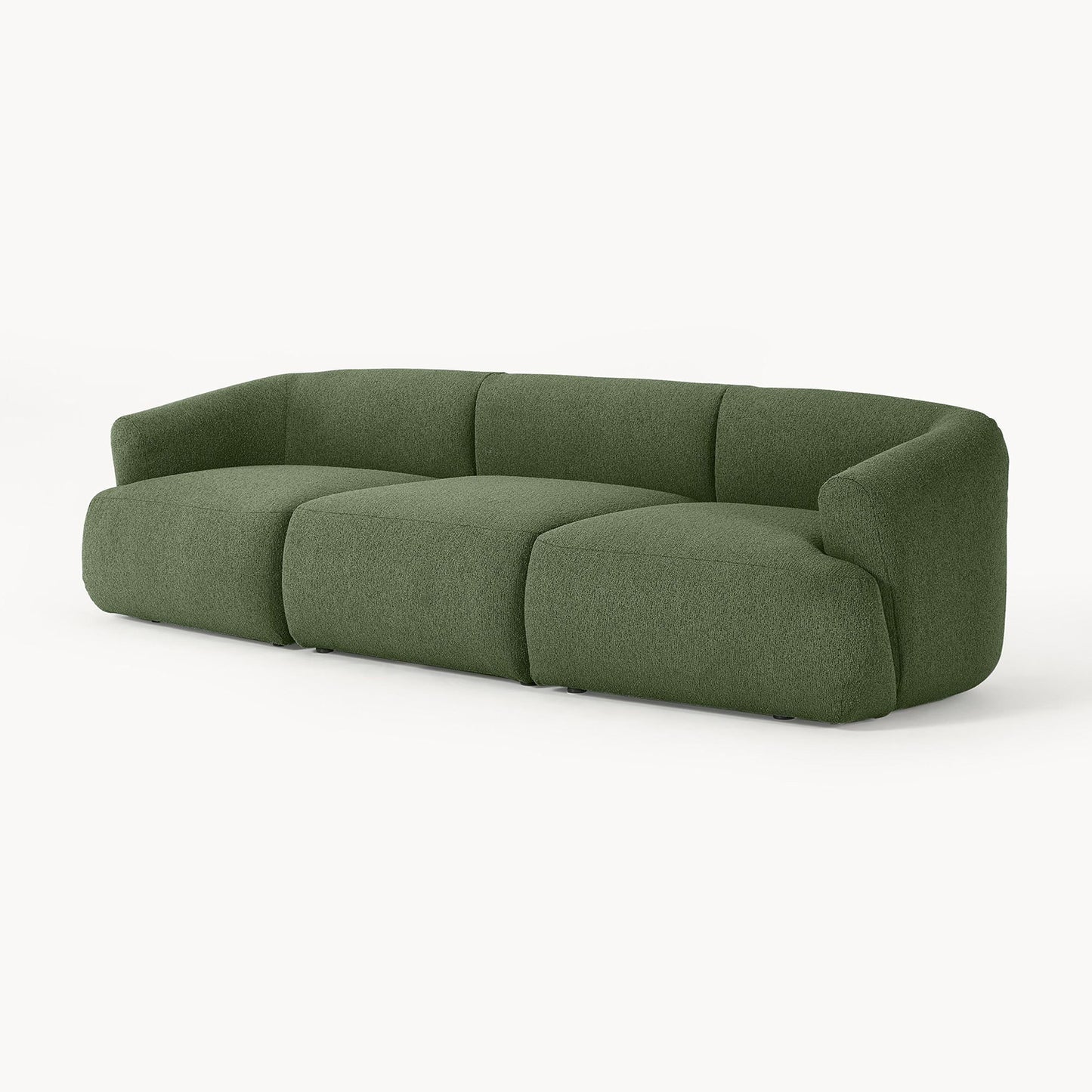 ZenLiving 3 Seater Sofa Boucle Green