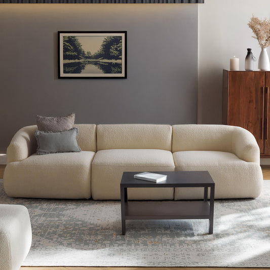 ZenLiving 3 Seater Sofa Boucle Crème