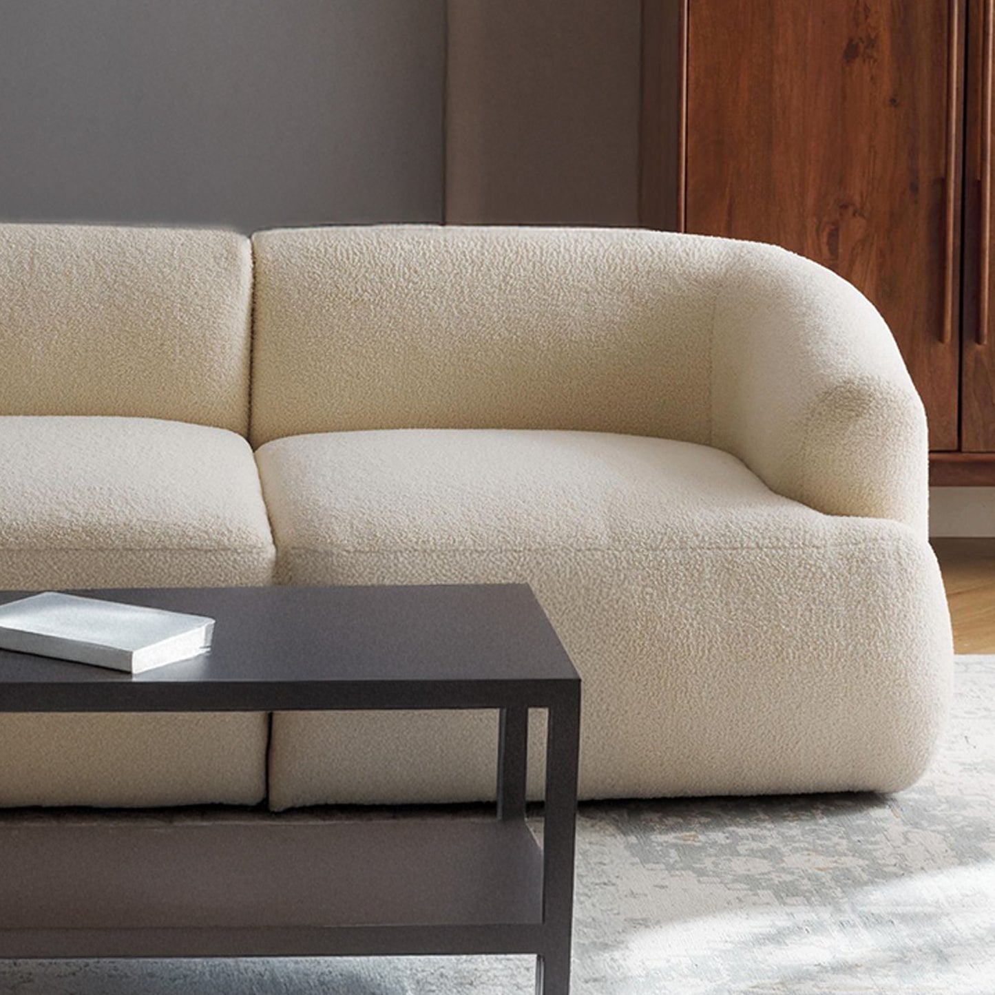 ZenLiving 3 Seater Sofa Boucle Crème