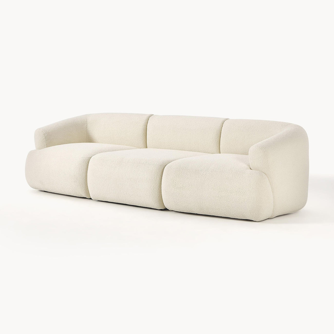 ZenLiving 3 Seater Sofa Boucle Crème