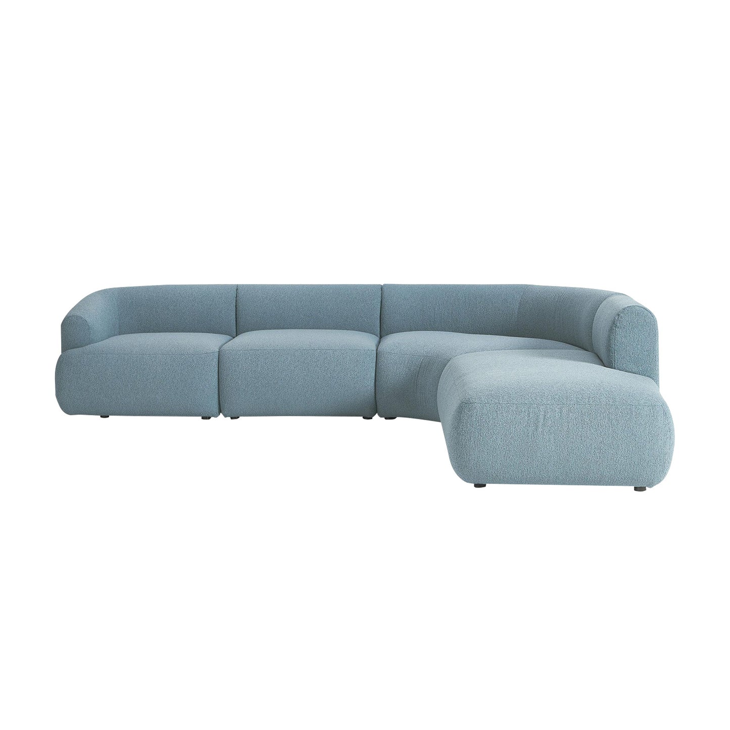 ZenLiving 5 Seater Sofa Boucle Blue