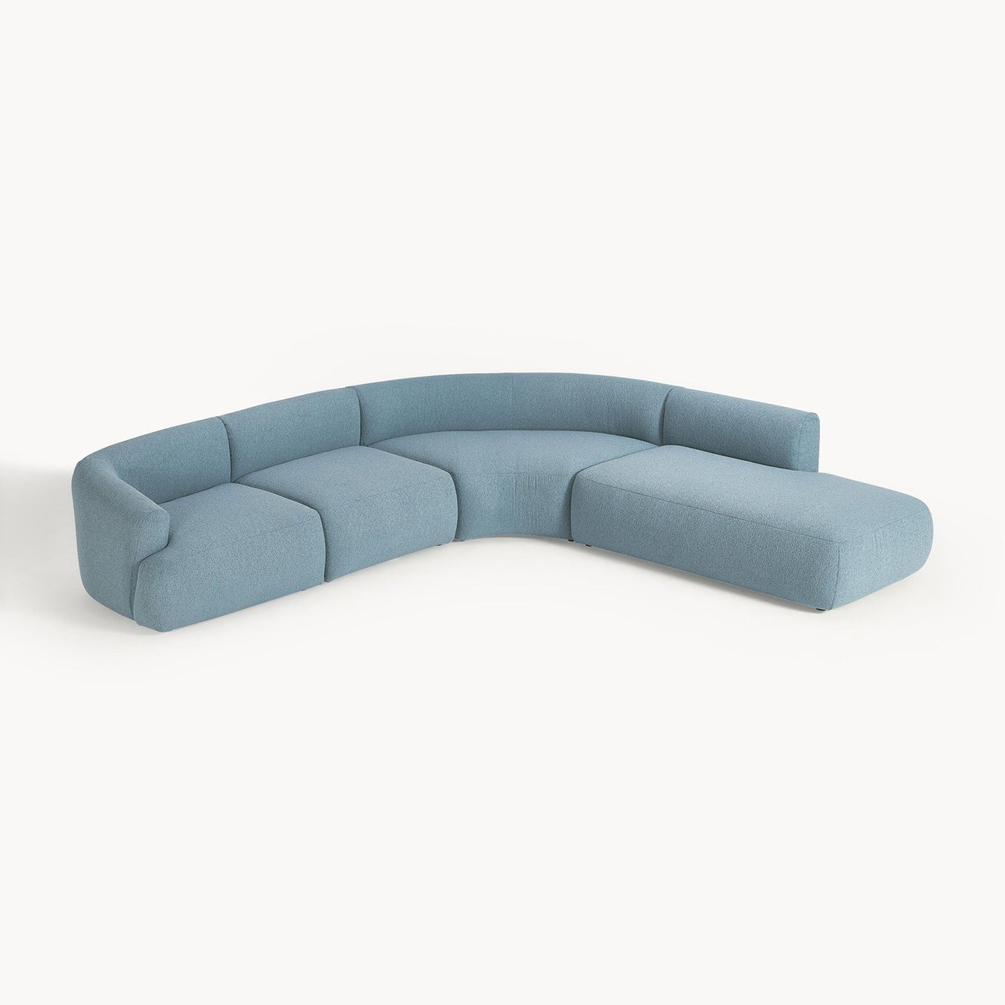 ZenLiving 5 Seater Sofa Boucle Blue