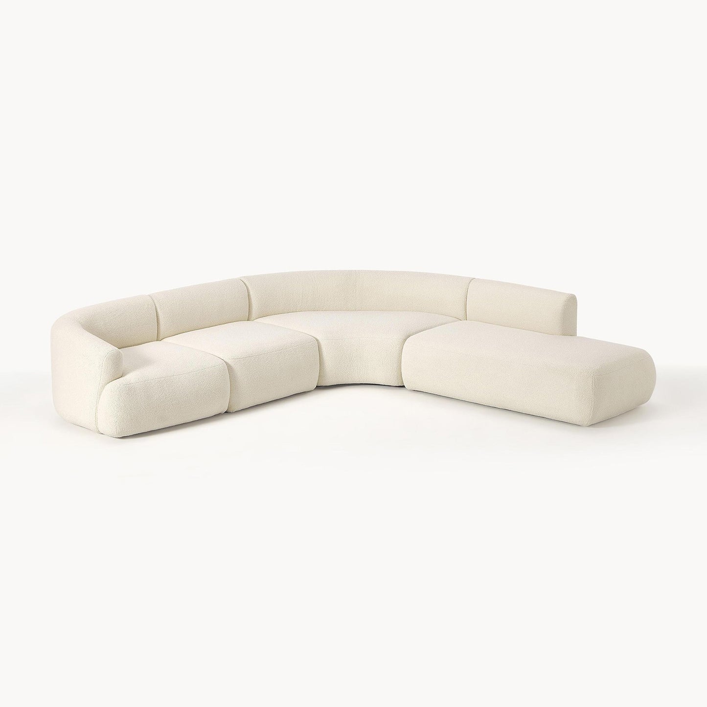 ZenLiving 5 Seater Sofa Boucle Creme