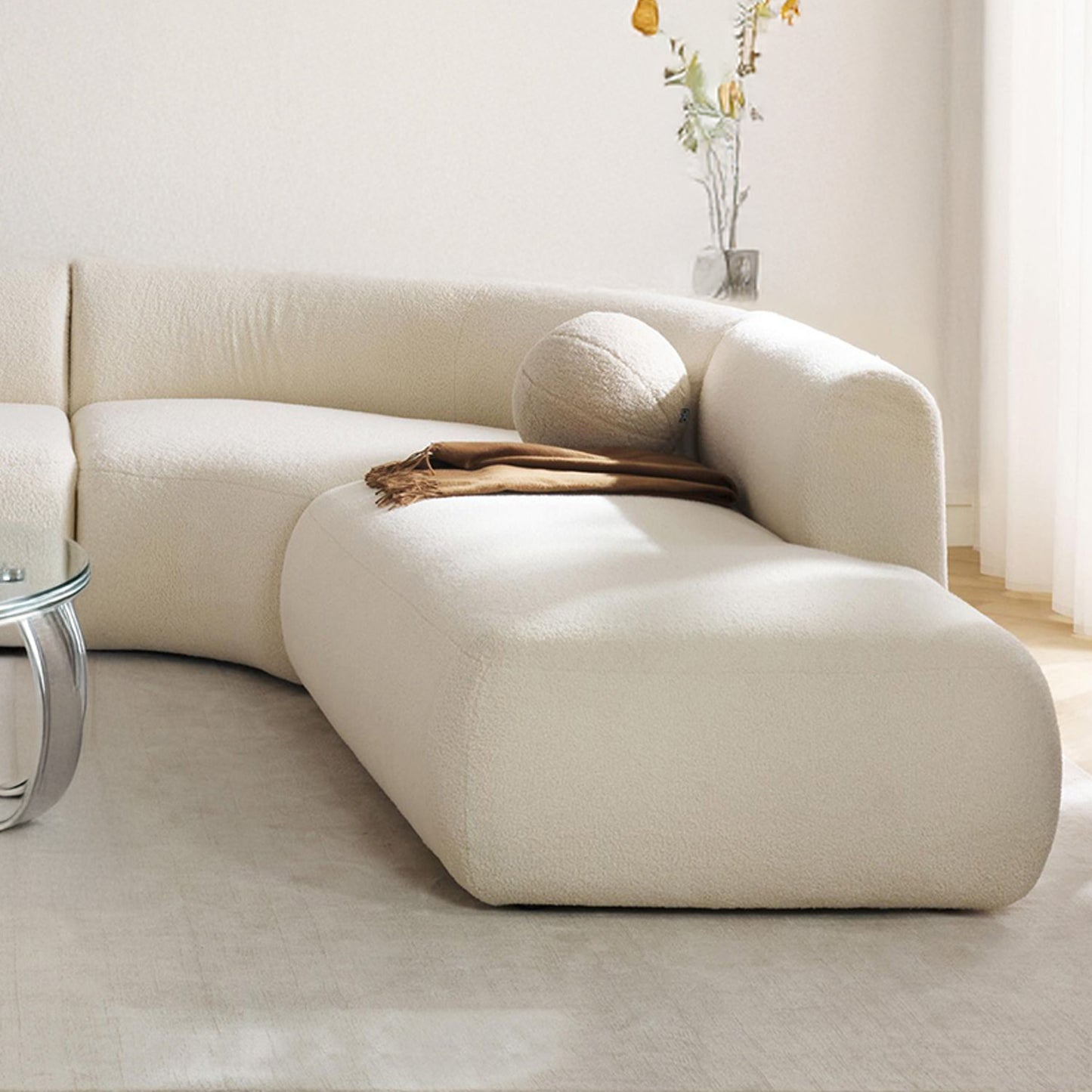 ZenLiving 5 Seater Sofa Boucle Creme