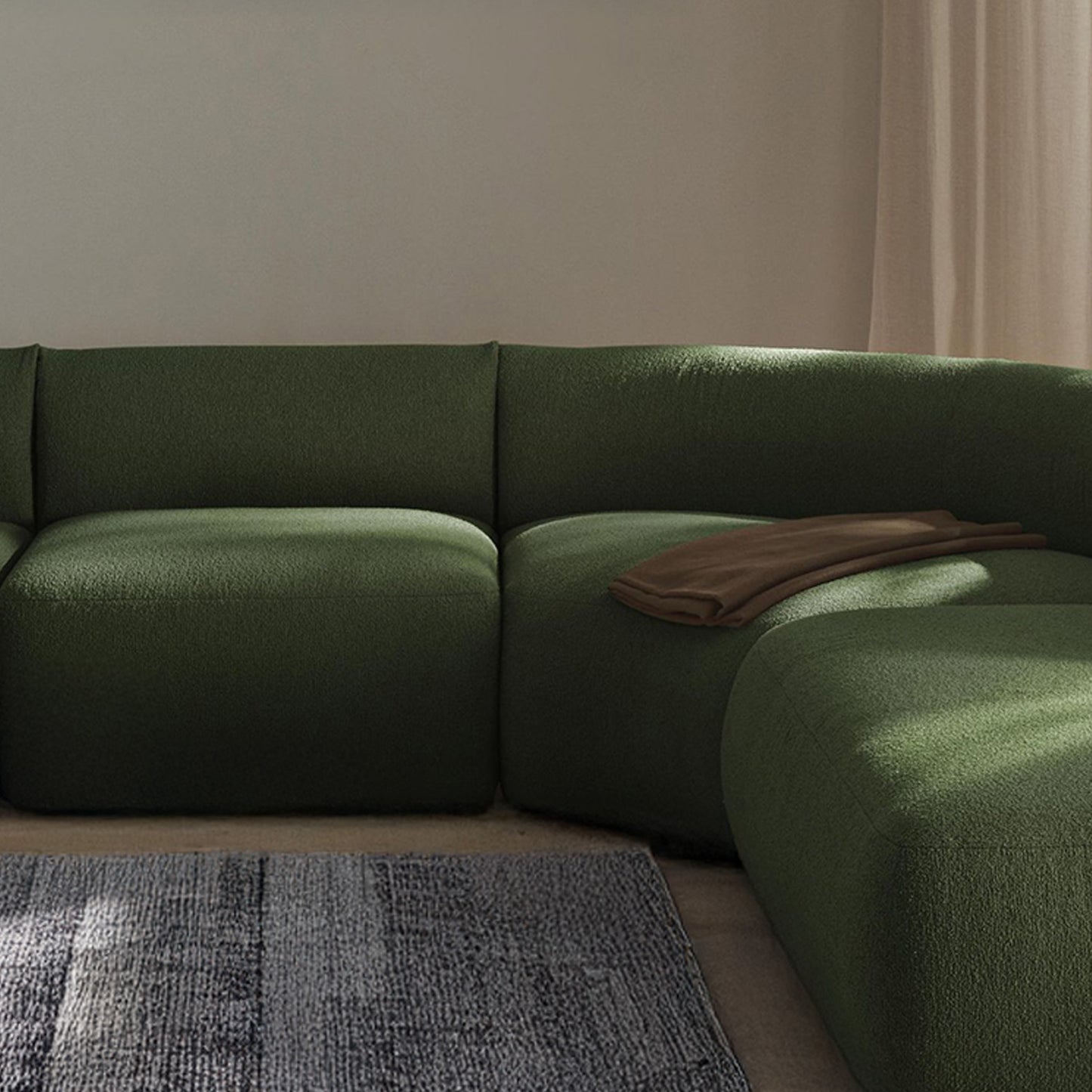 ZenLiving 5 Seater Sofa Boucle Green