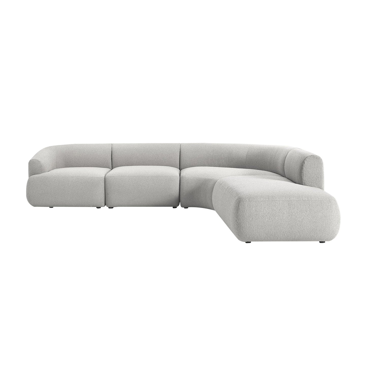 ZenLiving 5 Seater Sofa Boucle Grey