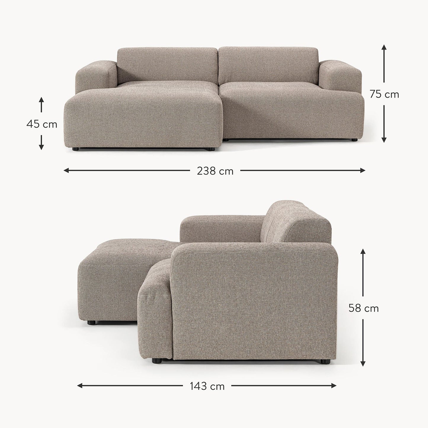 Sophisticated Comfort 2 Seater Sofa Beige