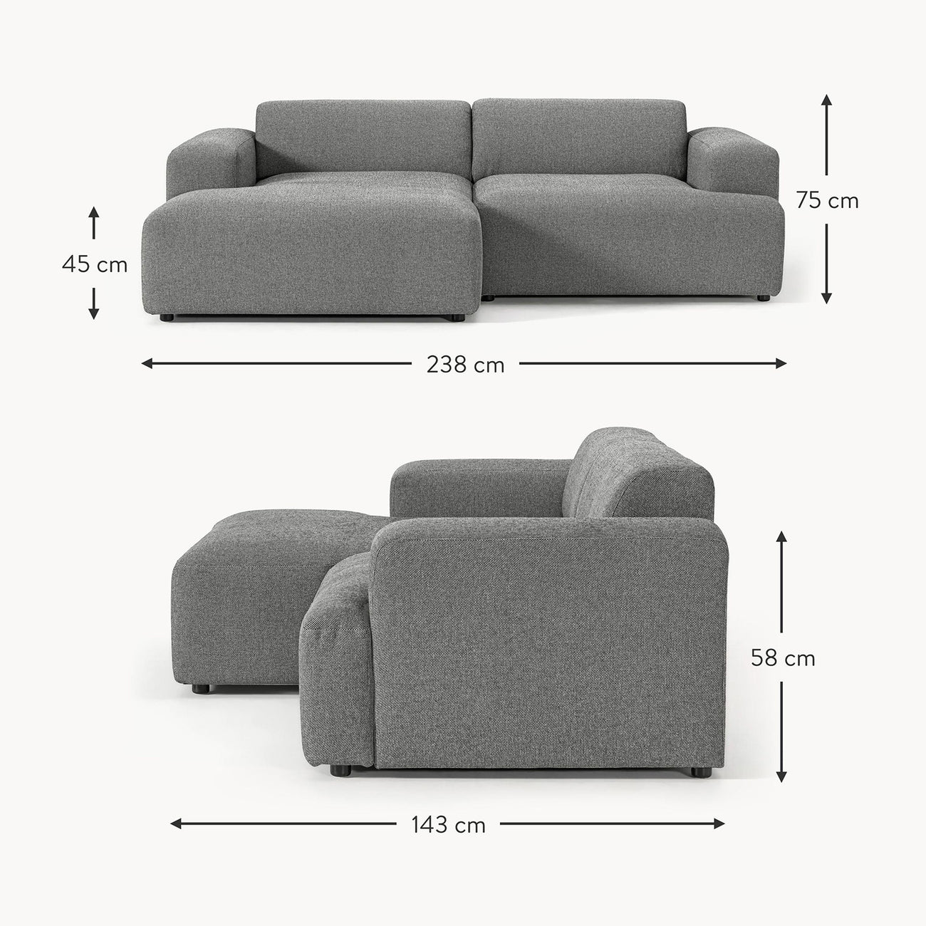 Sophisticated Comfort 2 Seater Sofa Grey