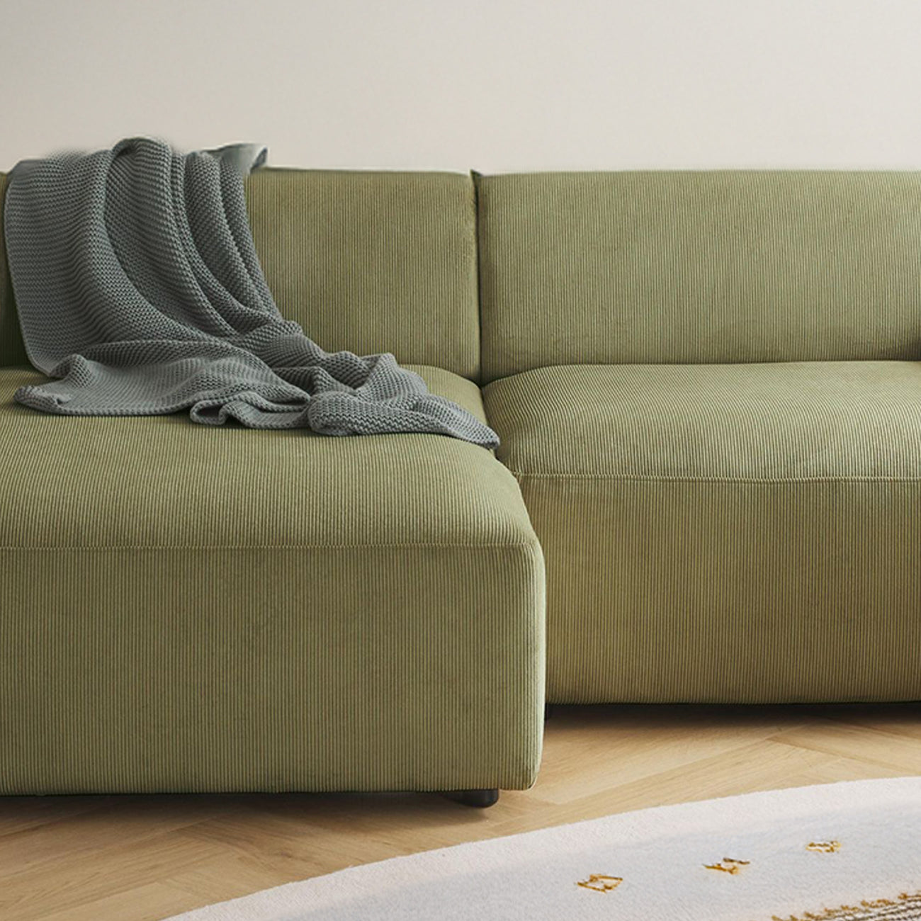 Sophisticated Comfort Corduroy 2 Seater Sofa Green