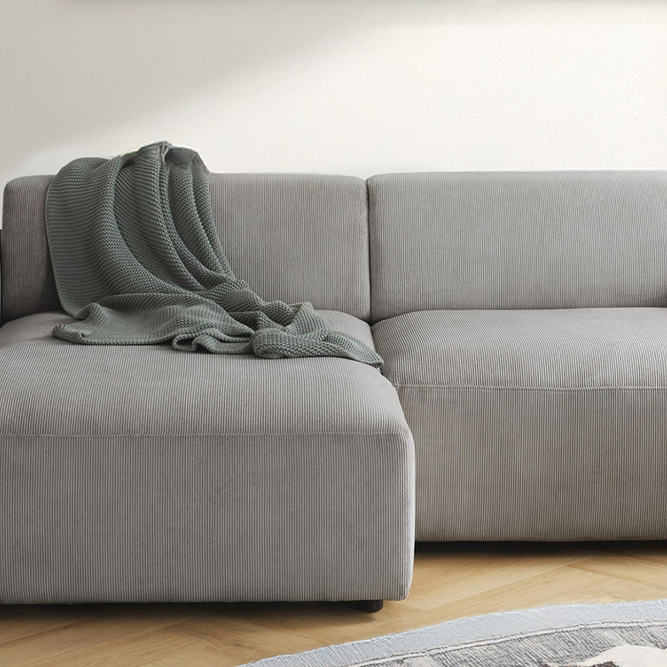 Sophisticated Comfort Corduroy 2 Seater Sofa Grey