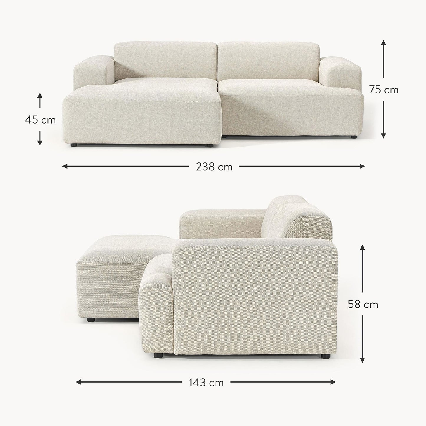 Sophisticated Comfort 2 Seater Sofa Creme