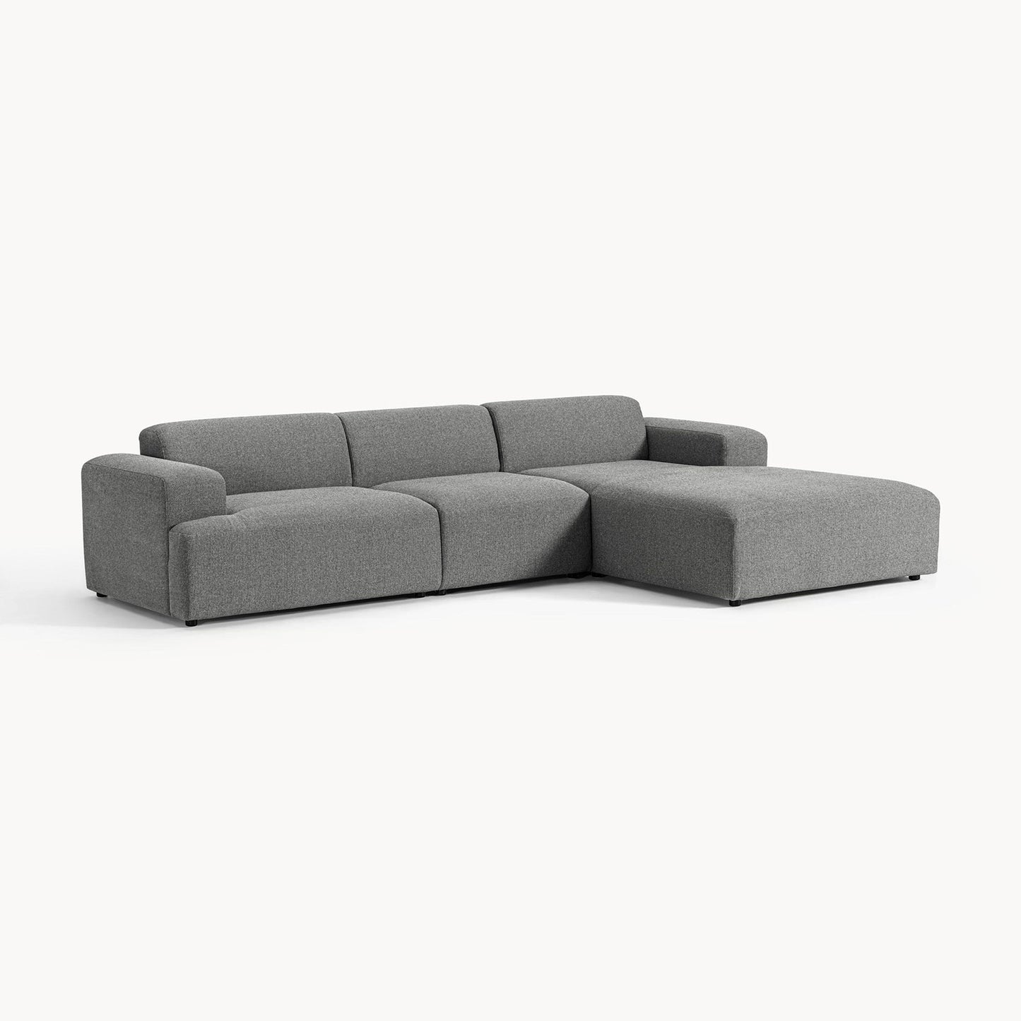 Sophisticated Comfort 3 Seater L Shaped Sofa Dark Grey