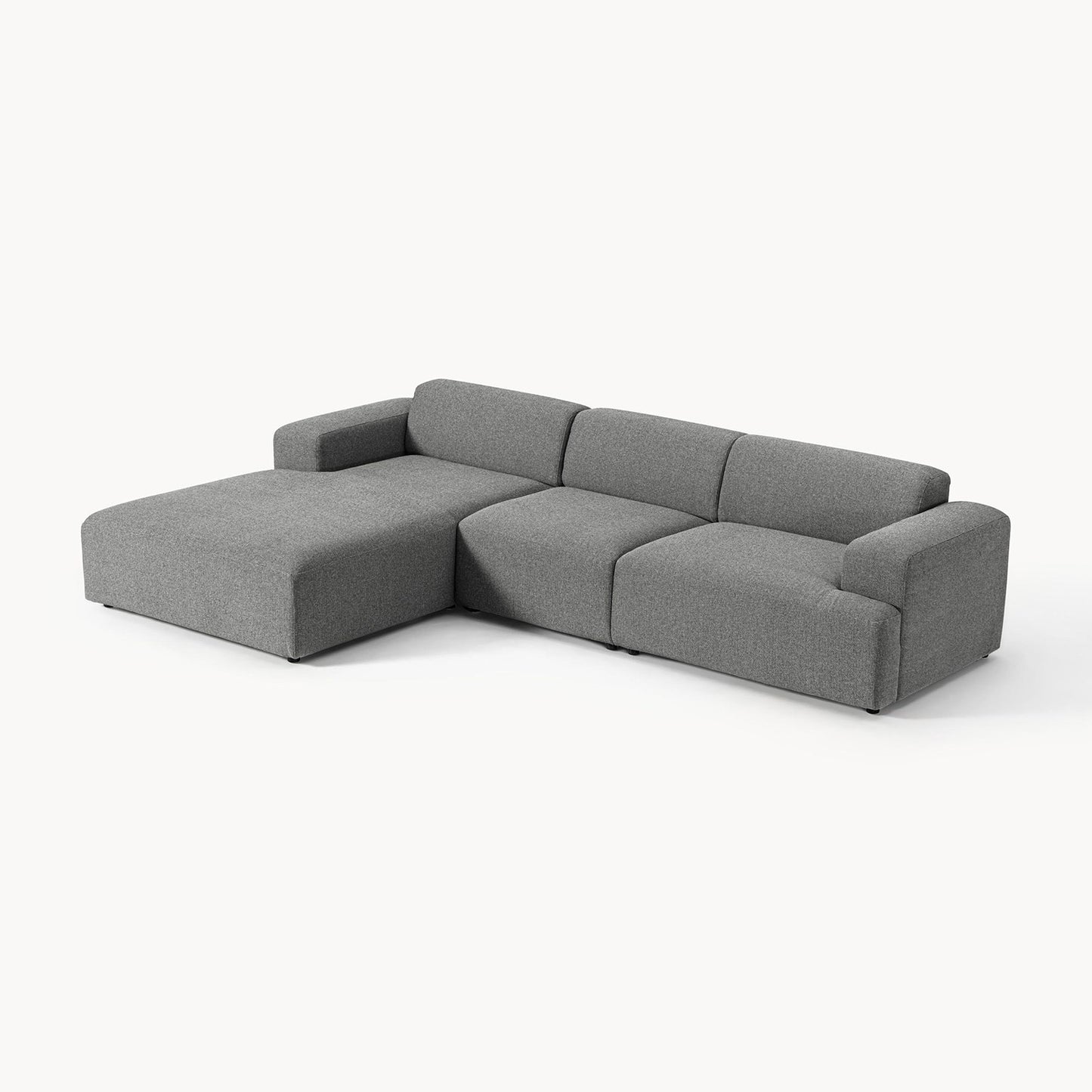 Sophisticated Comfort 3 Seater L Shaped Sofa Dark Grey