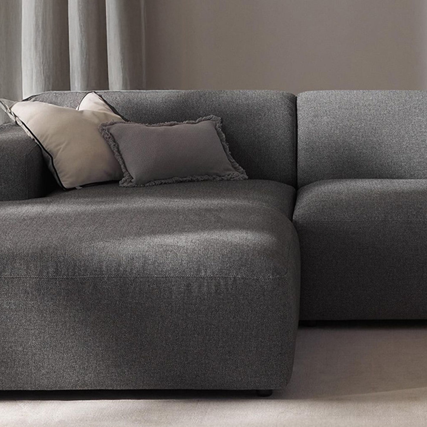 Sophisticated Comfort 3 Seater L Shaped Sofa Dark Grey