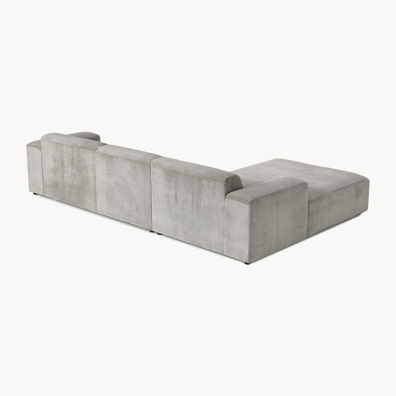 Sophisticated Comfort Corduroy 3 Seater L Shaped Sofa Grey