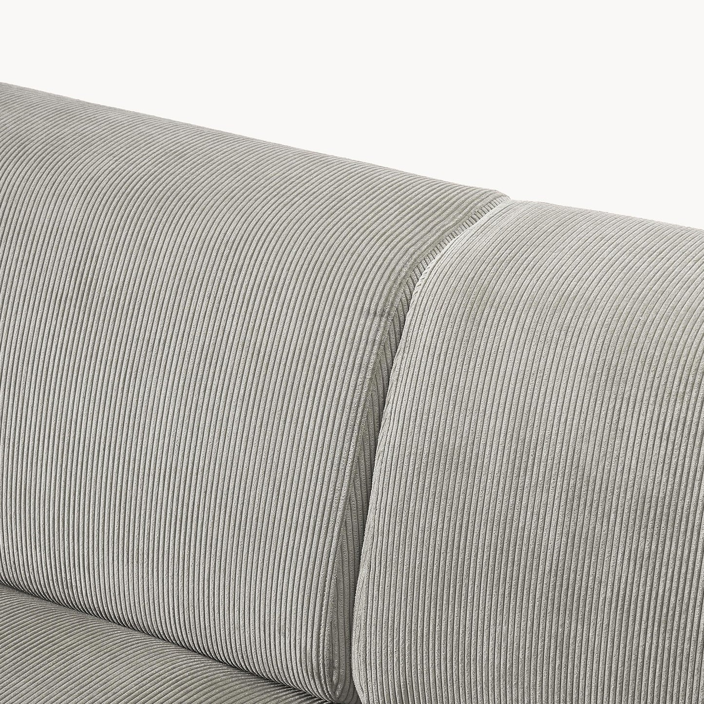 Sophisticated Comfort Corduroy 3 Seater L Shaped Sofa Grey