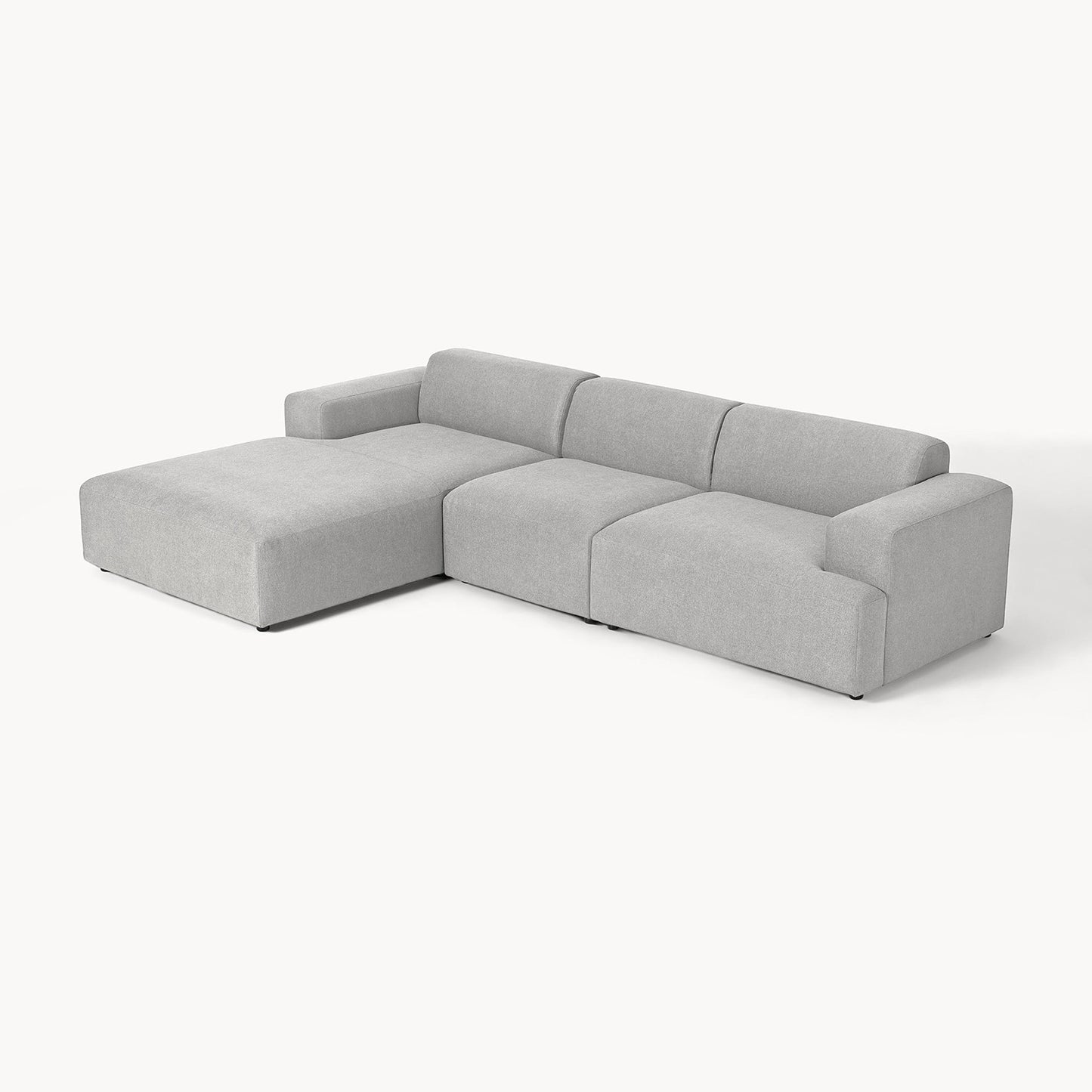 Sophisticated Comfort 3 Seater L Shaped Sofa Grey