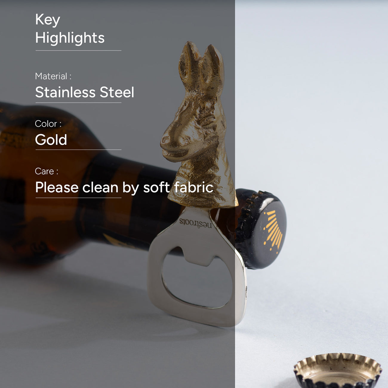 The Rabbit Bottle Opener Glossy Gold