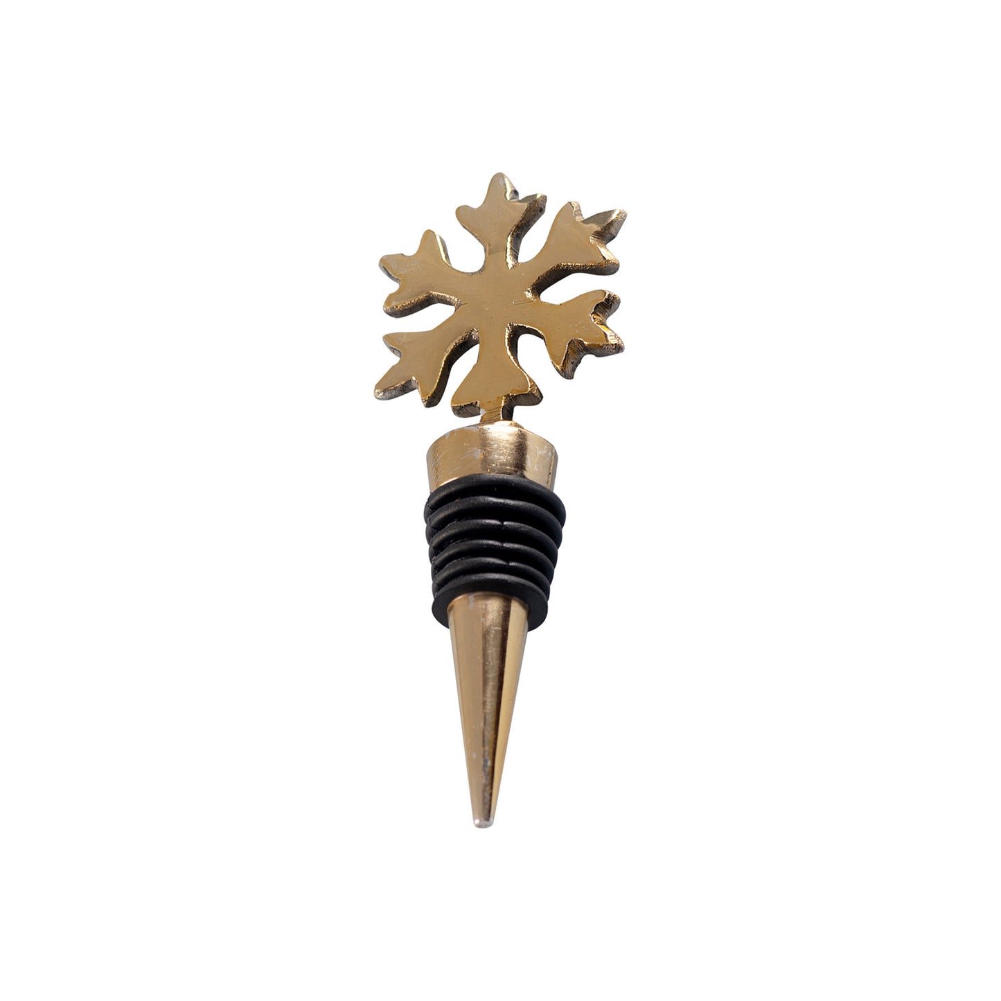 The Snowflake Bottle Stoper Glossy Gold