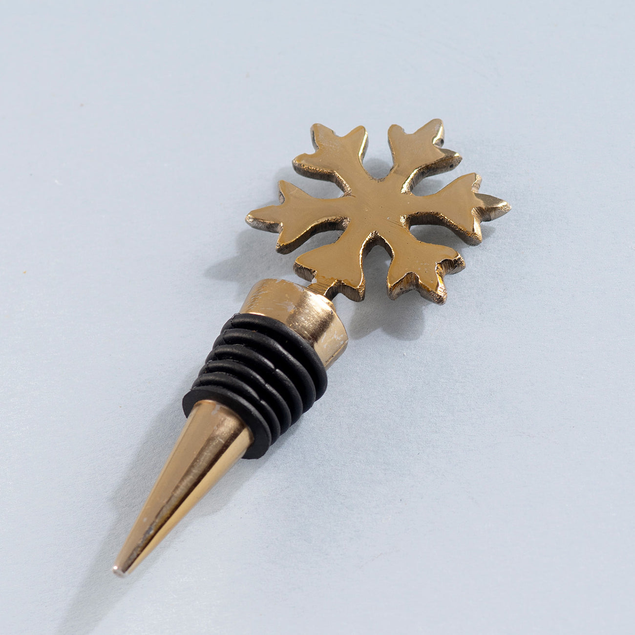 The Snowflake Bottle Stoper Glossy Gold