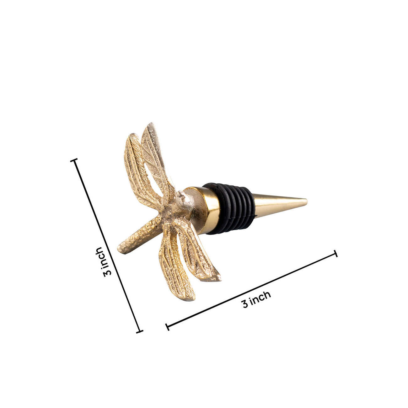 The Dragonfly Bottle Stopper Glossy Gold