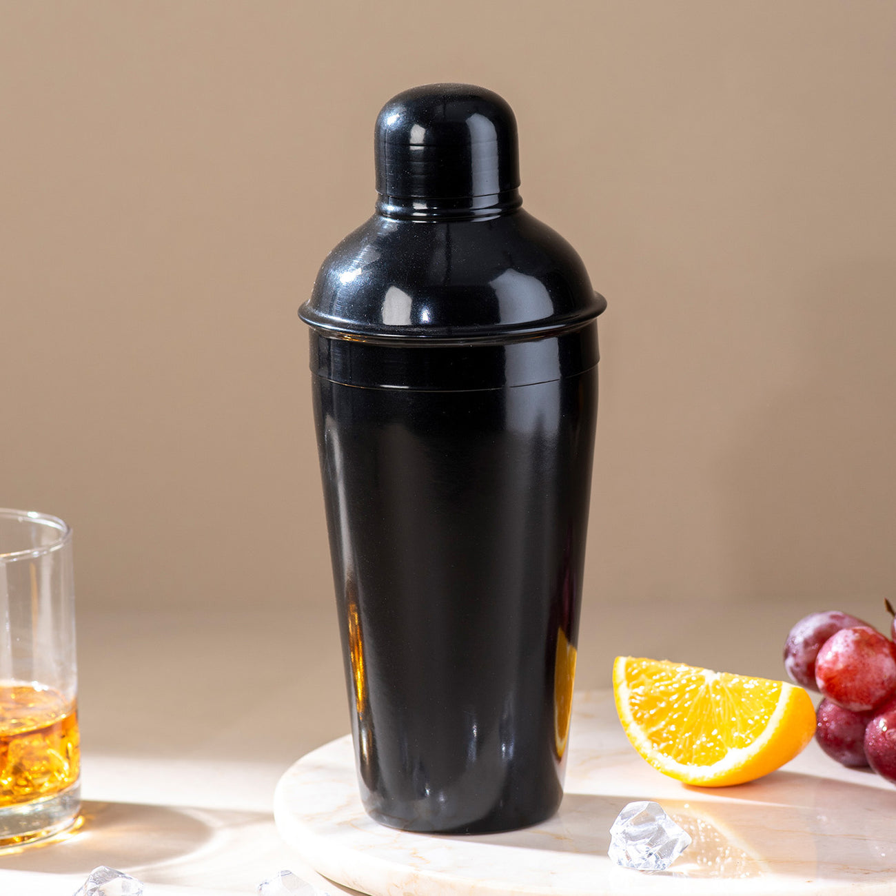 The Unblemished Cocktail / Mocktail Shaker Glossy  Black Stainless Steel