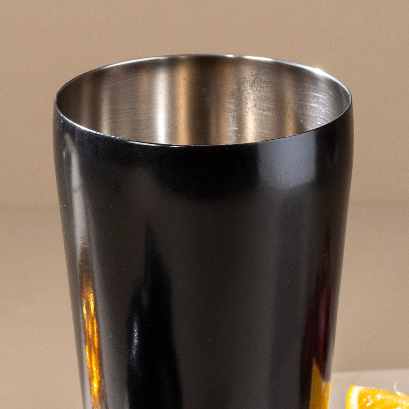 The Unblemished Cocktail / Mocktail Shaker Glossy  Black Stainless Steel