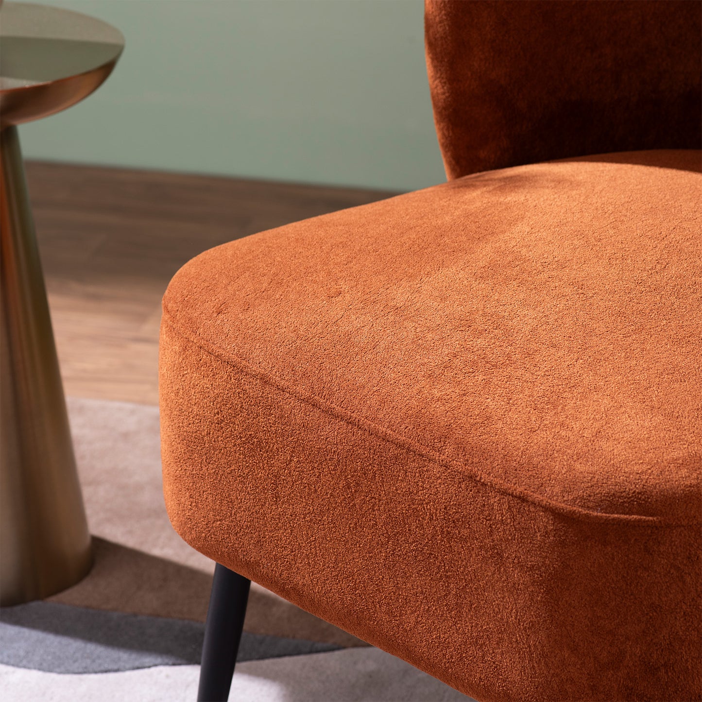 Boucle Brown Lounge Chair