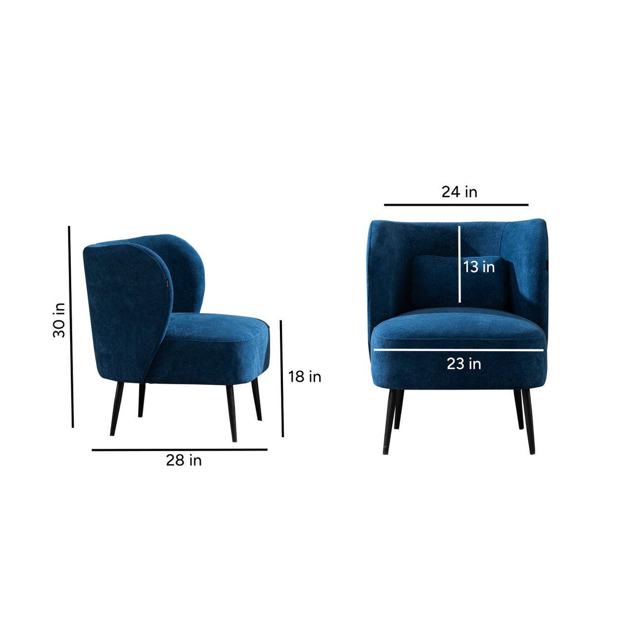 Sapphire Blue Lounge Chair Royal Comfort