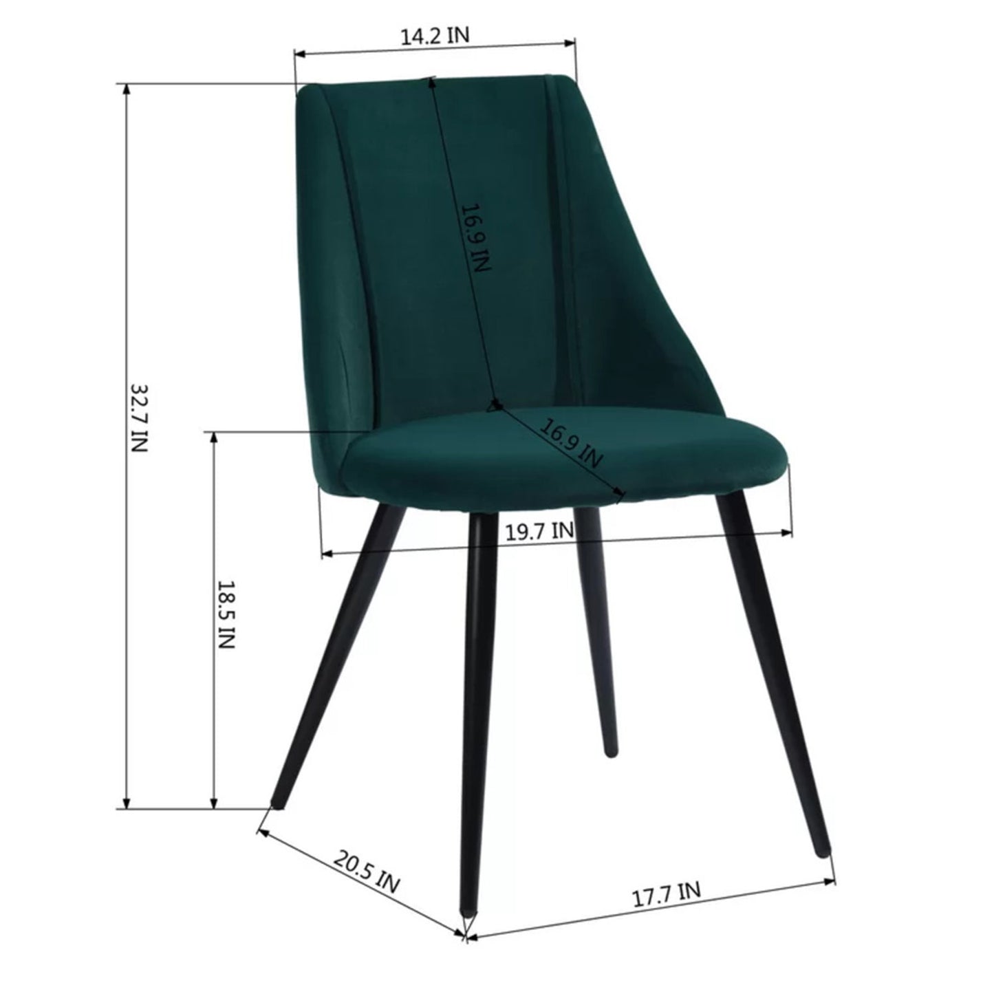 Luxurious Velvet Dining Designer Chair Green