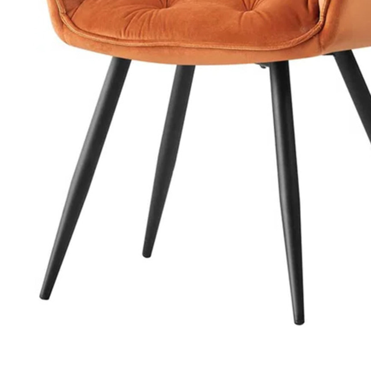 Refined Velvet Dining Designer Chair Orange