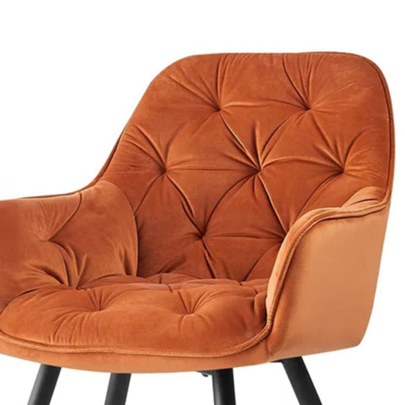 Refined Velvet Dining Designer Chair Orange