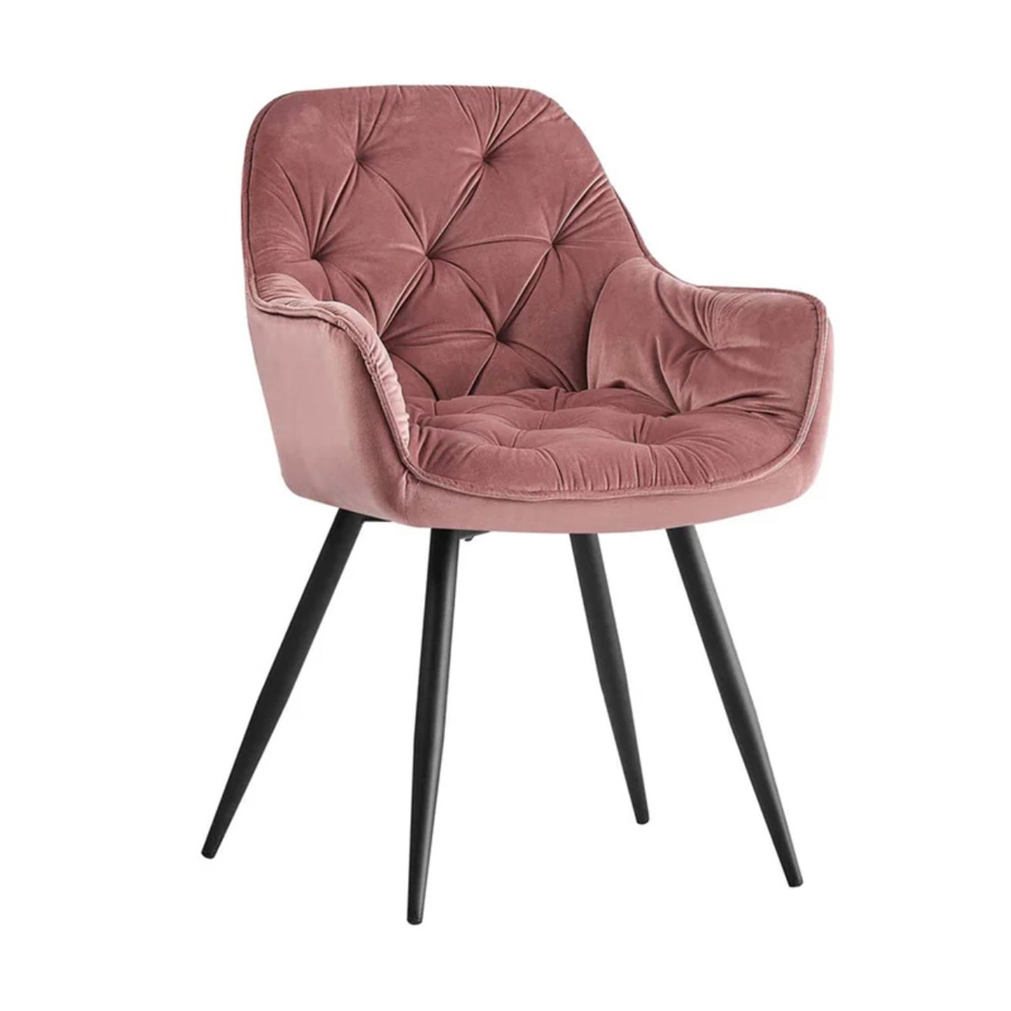 Refined Velvet Dining Designer Chair Blush Pink