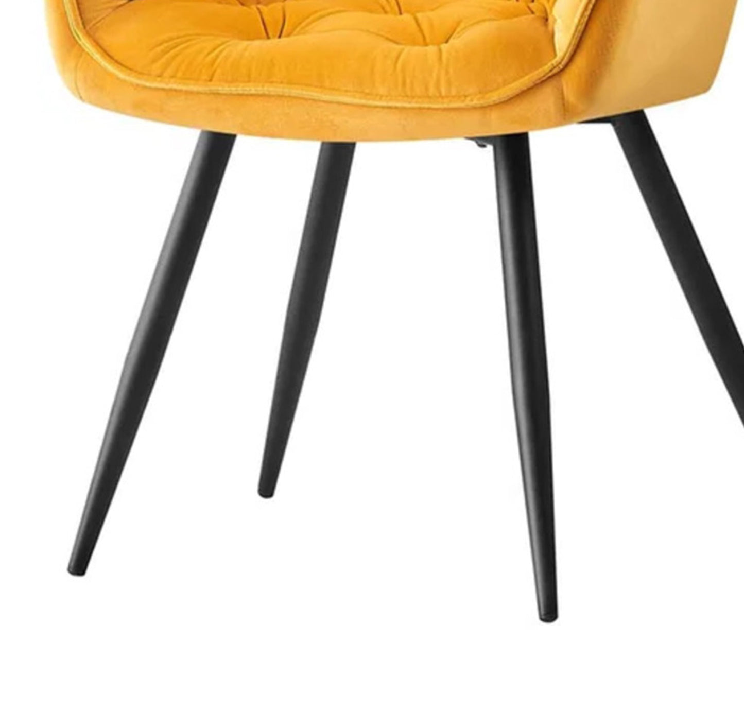 Refined Velvet Dining Designer Chair Yellow