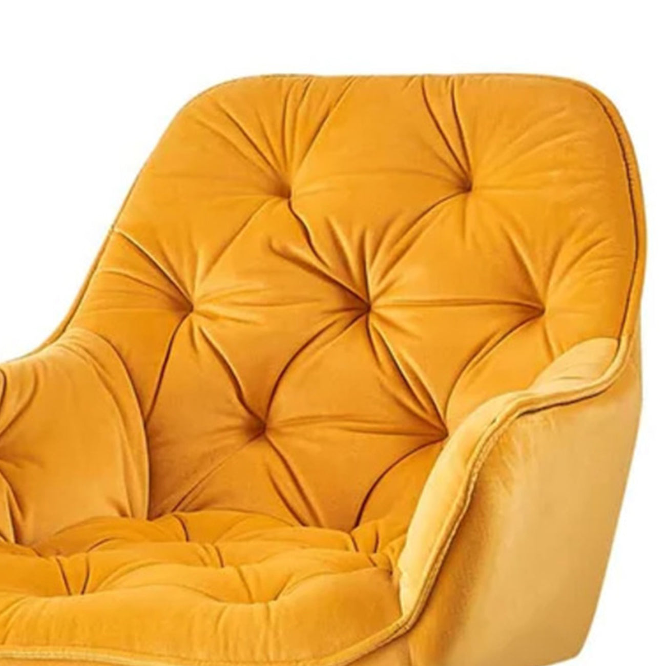 Refined Velvet Dining Designer Chair Yellow