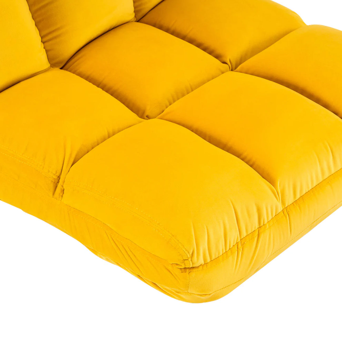 Velvet Chair With Ottoman Set Yellow