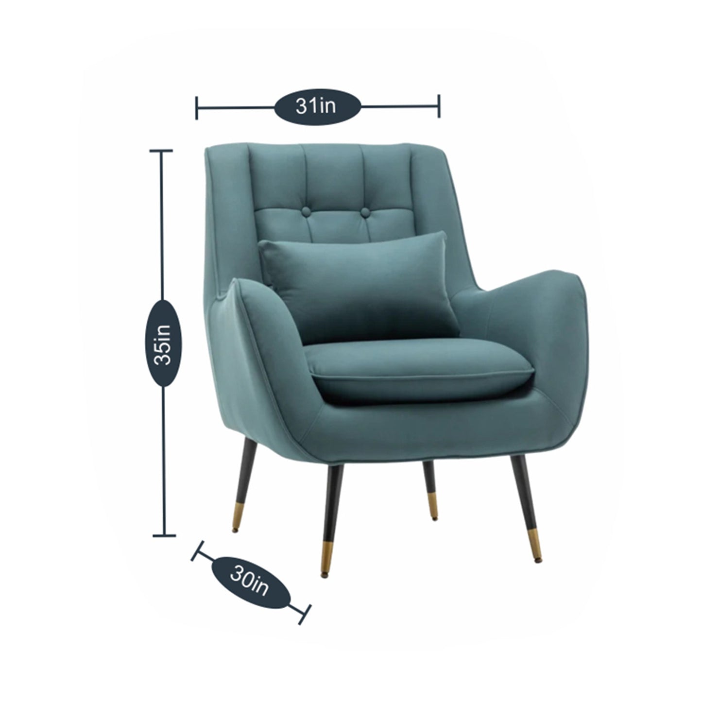 Plush Velvet Accent Chair Teal