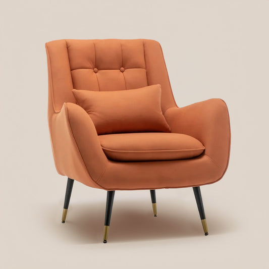 Plush Velvet Accent Chair Orange