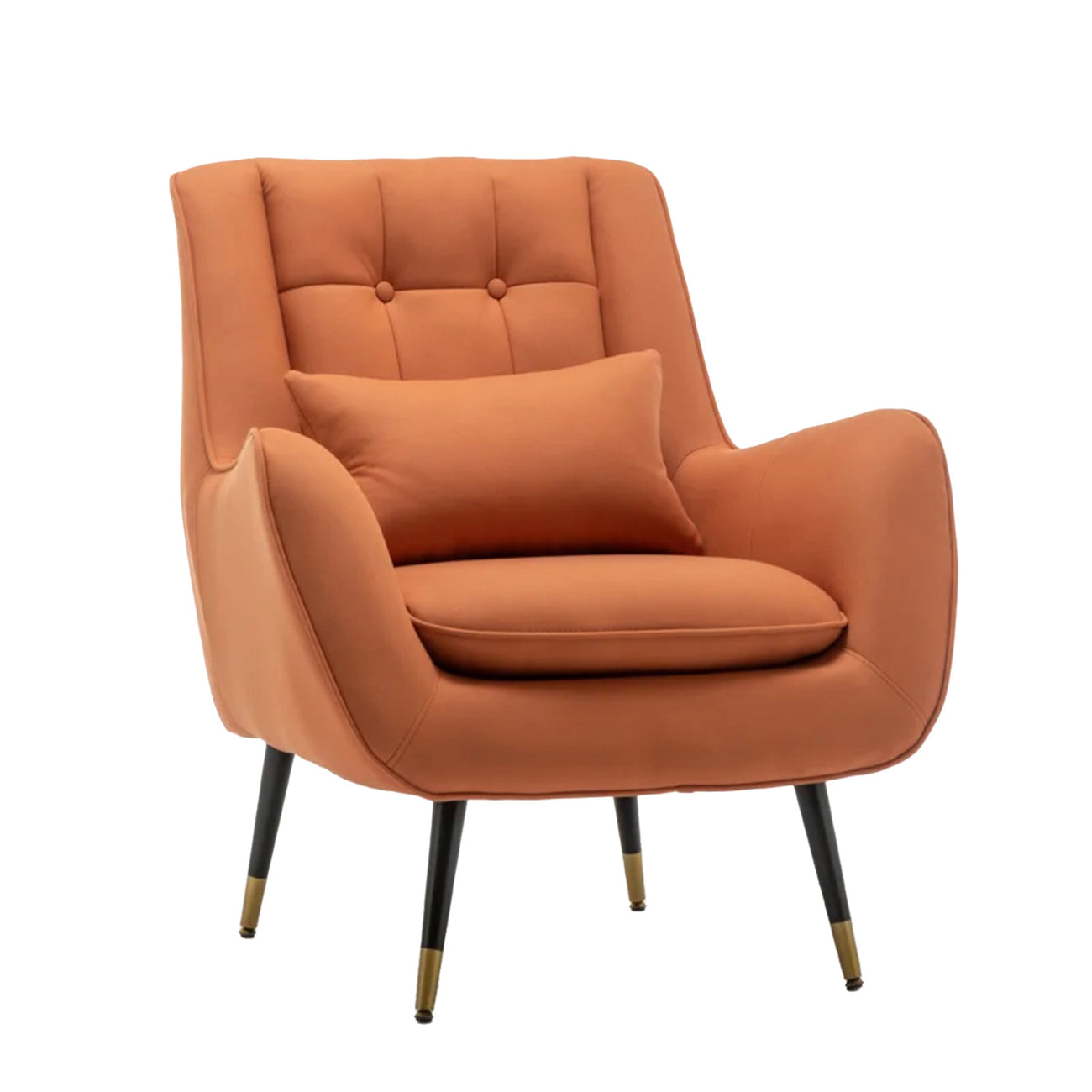 Plush Velvet Accent Chair Orange