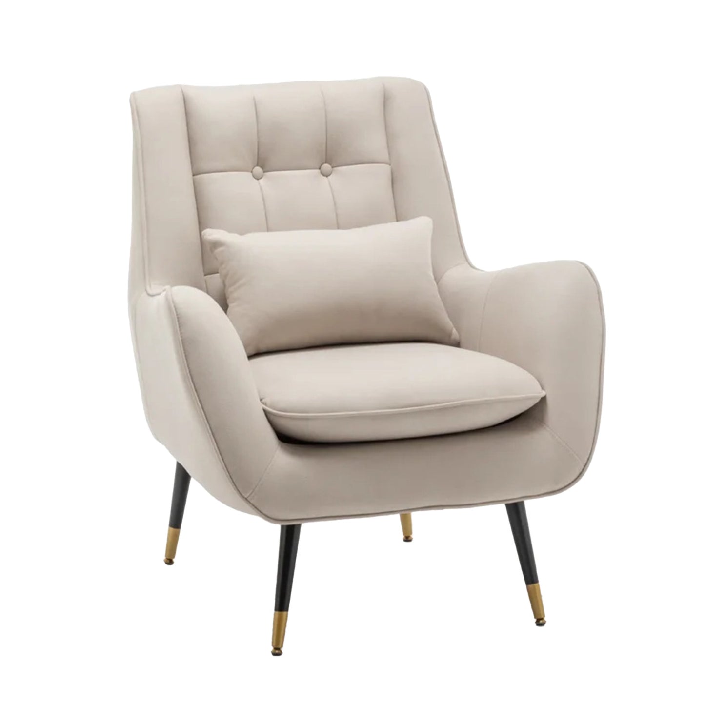 Plush Velvet Accent Chair Beige