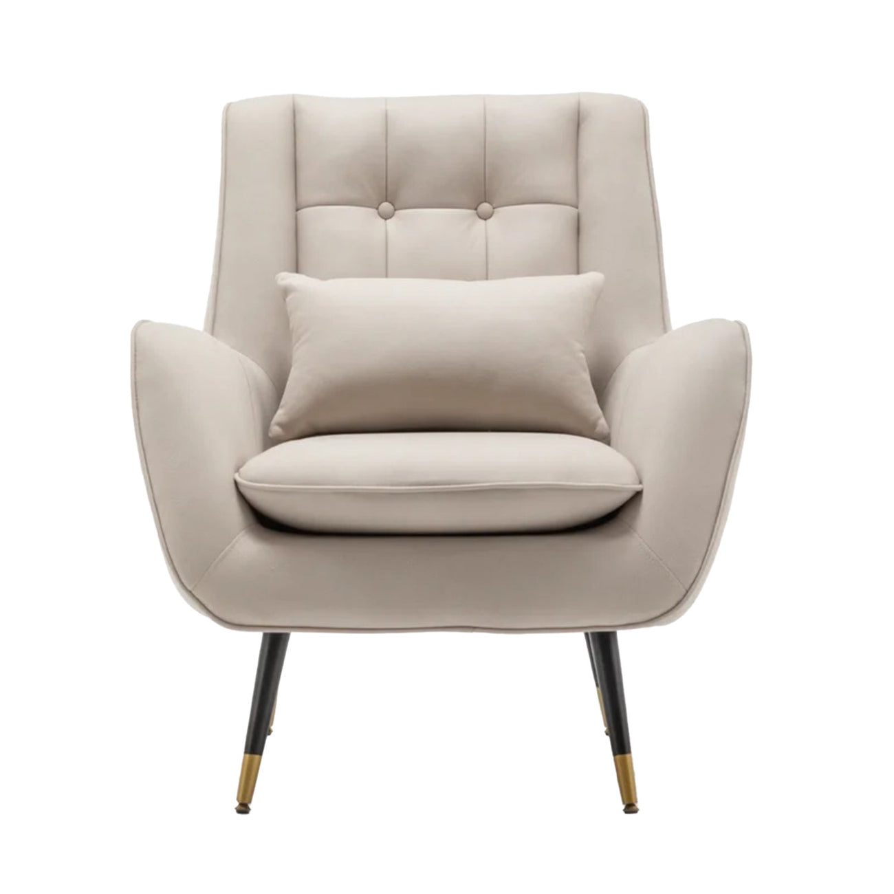 Plush Velvet Accent Chair Beige