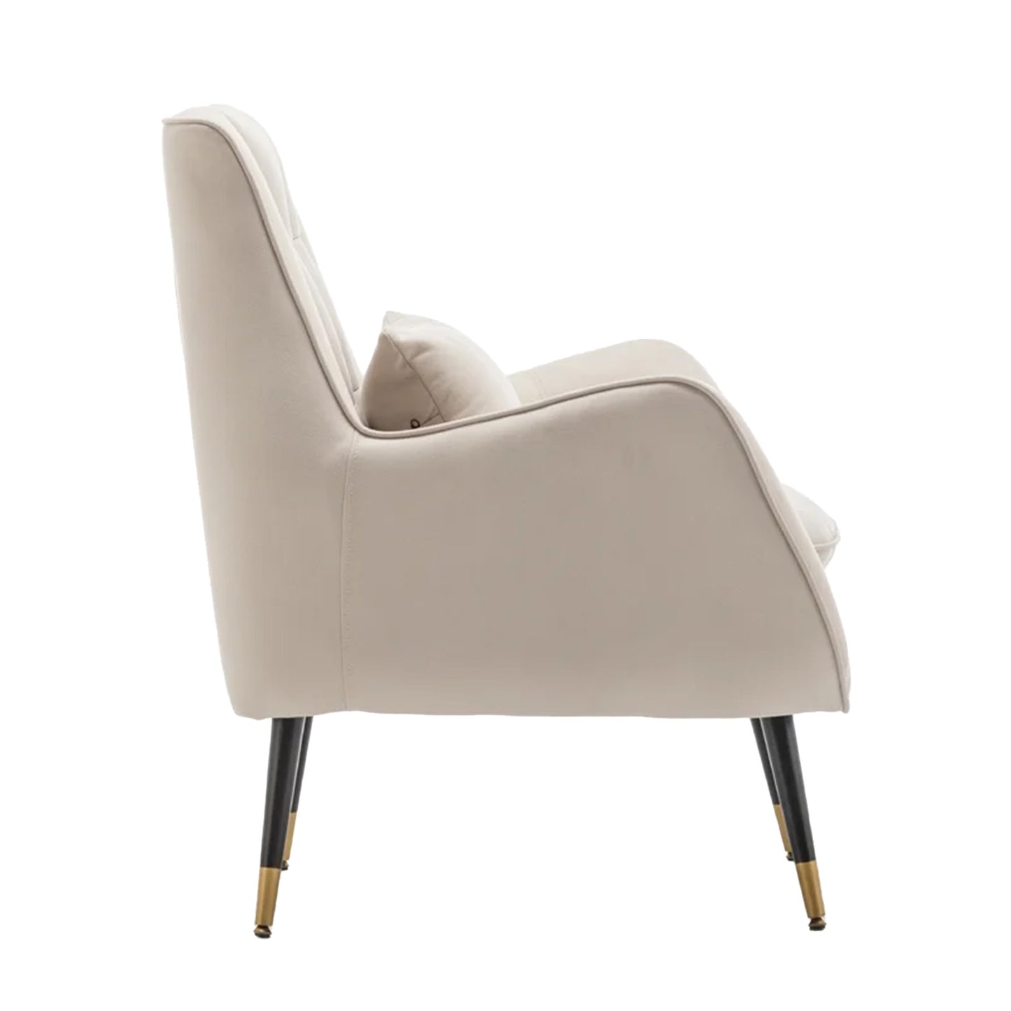 Plush Velvet Accent Chair Beige